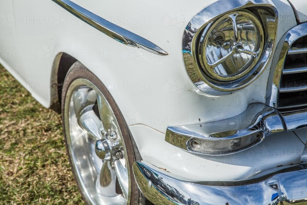 Close up of a shiny old fashioned car - Australian Stock Image