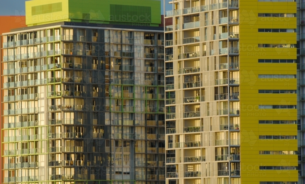Close up of Apartment Blocks in Sydney - Australian Stock Image