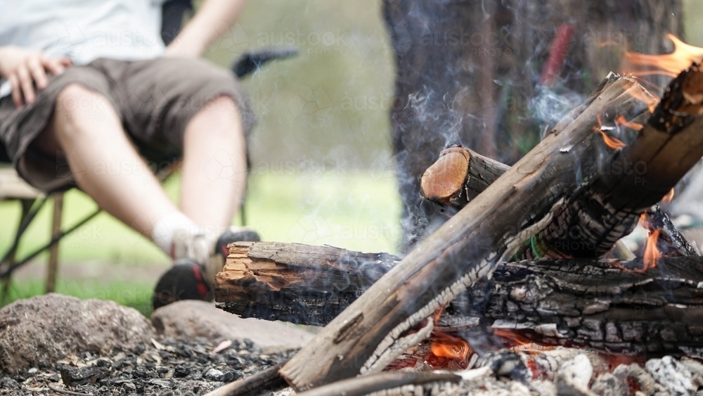 Close up of campfire - Australian Stock Image