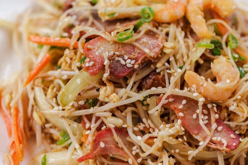 Close up of chinese stir fry with beef - Australian Stock Image