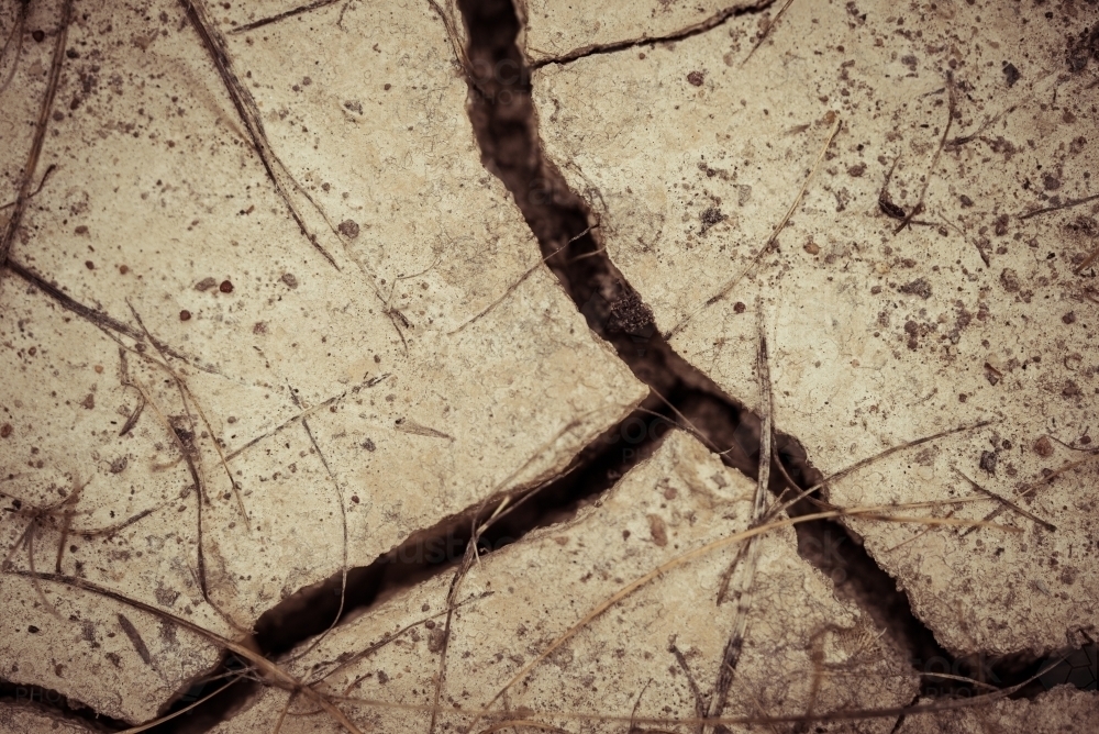 Close-up of cracked earth - Australian Stock Image