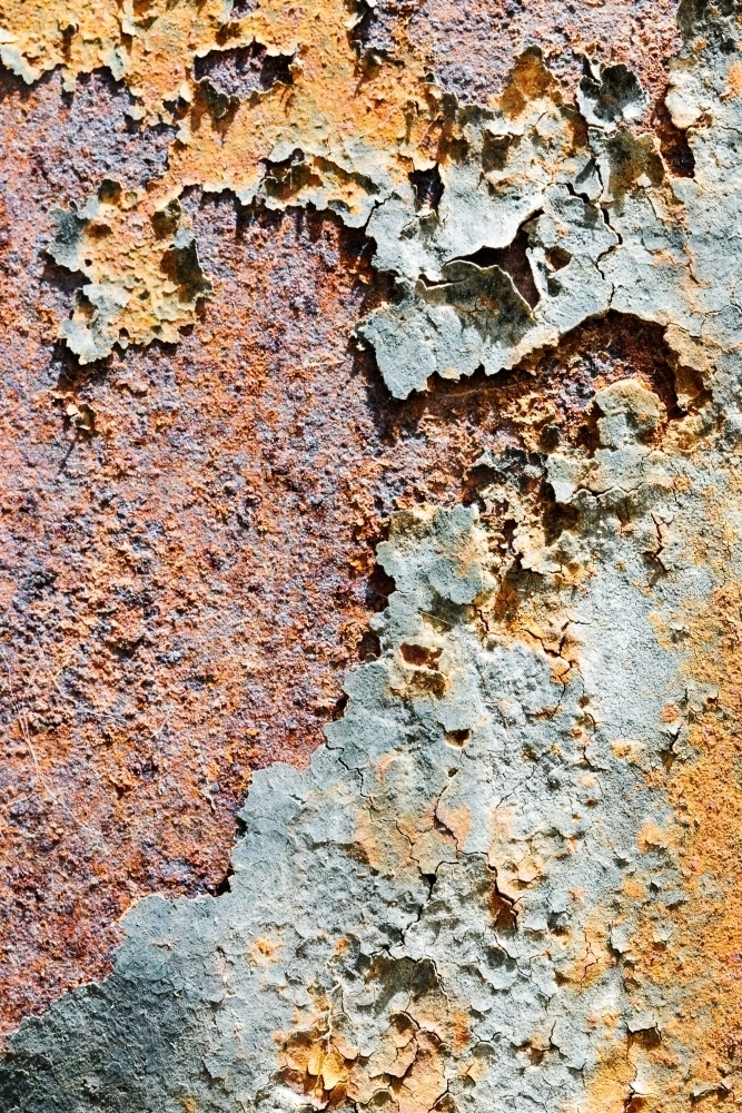 close up of flaking paint and rust - Australian Stock Image