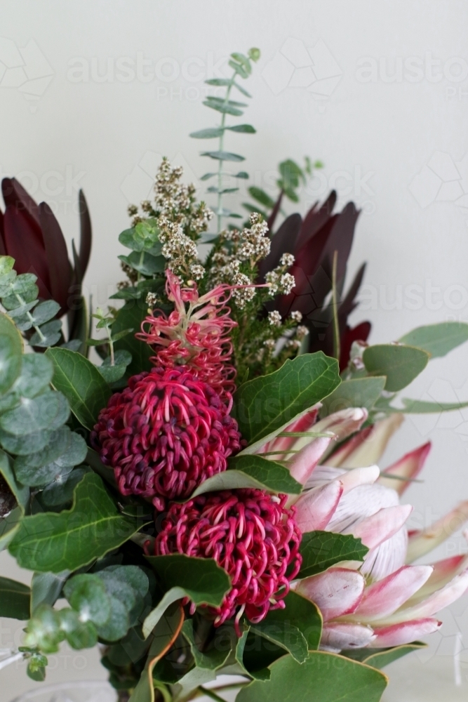 Close up of native floral arrangement indoors - Australian Stock Image
