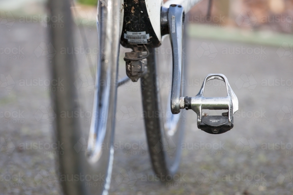 Close up of pedal on a road bike - Australian Stock Image