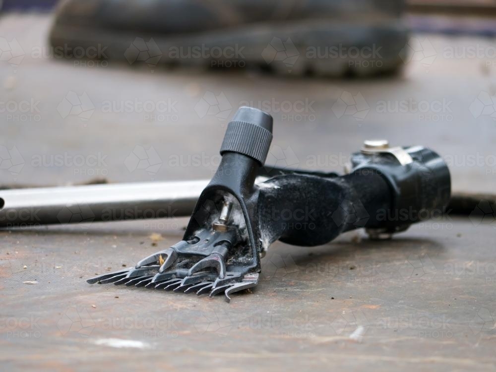 Close up of shearing handset - Australian Stock Image