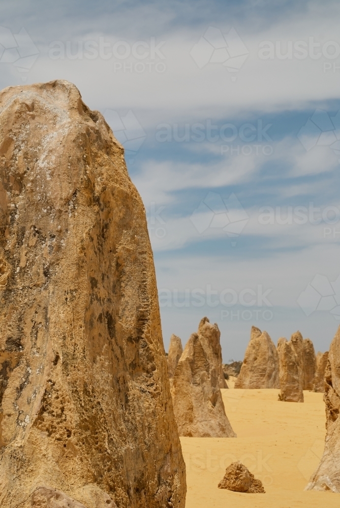Close-up of The Pinnacles in the Nambung National Park, Western Australia - Australian Stock Image