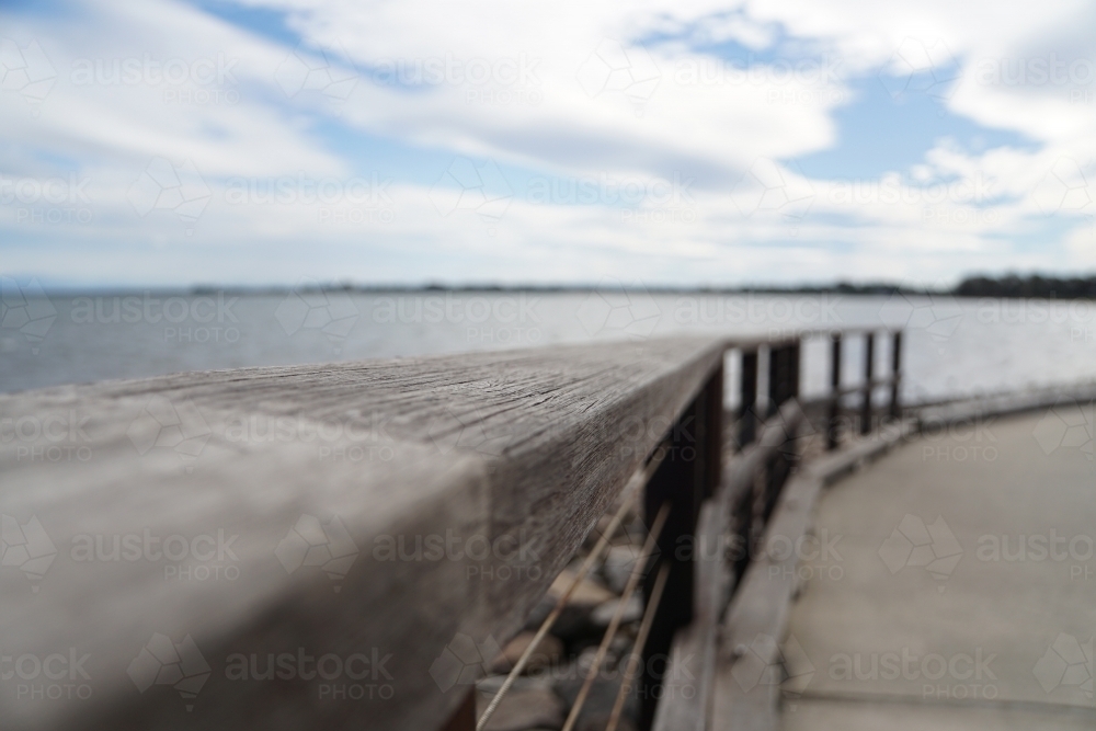 Close up of timber railing - Australian Stock Image