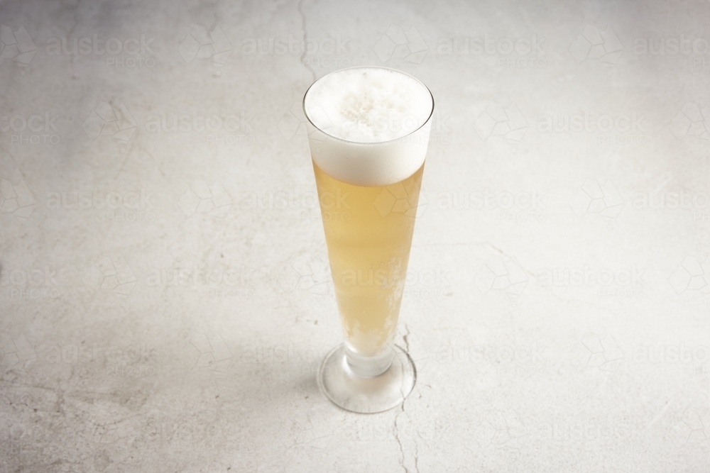 close up shot of a glass of beer - Australian Stock Image