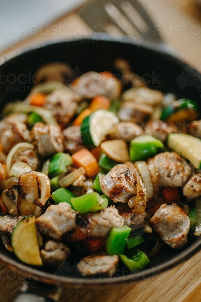 Close up shot of a Kung Pao chicken - Australian Stock Image