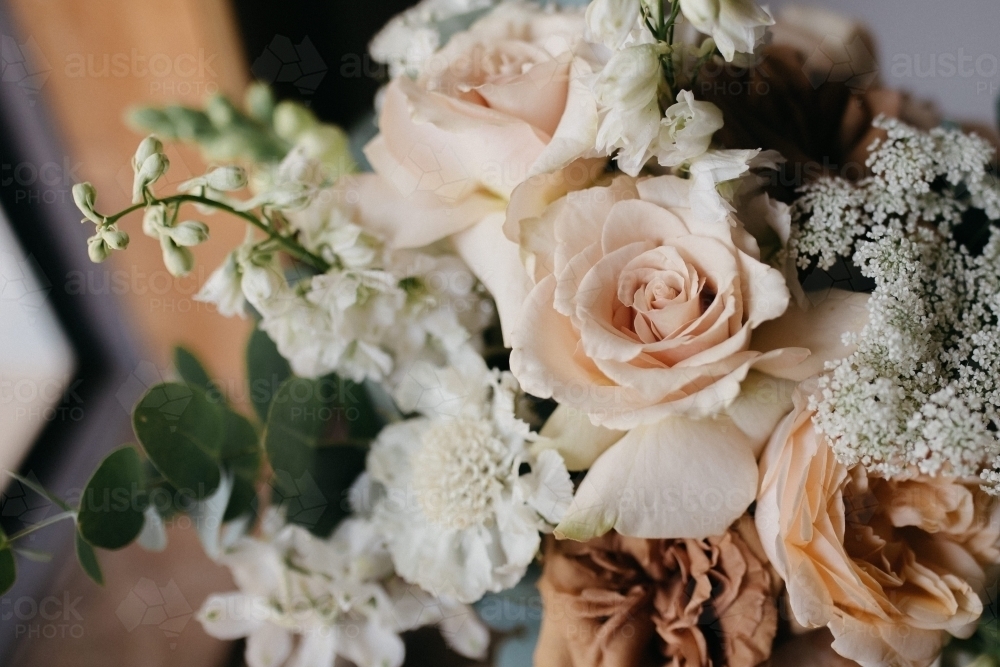 Close up shot of a rose flower arrangement - Australian Stock Image