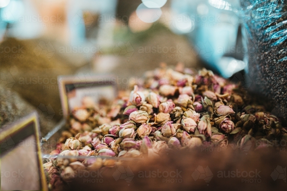 Image of Close up shot of dried rose buds. - Austockphoto