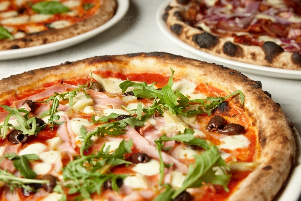 Close up shot of new york style pizza - Australian Stock Image