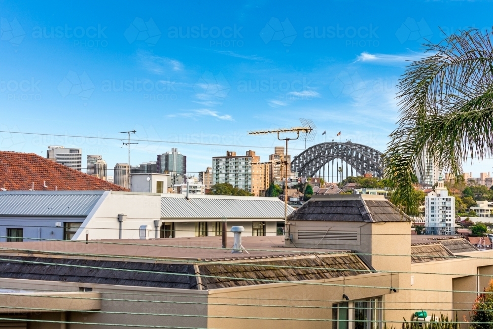 Close up shot of roofs and city view - Australian Stock Image