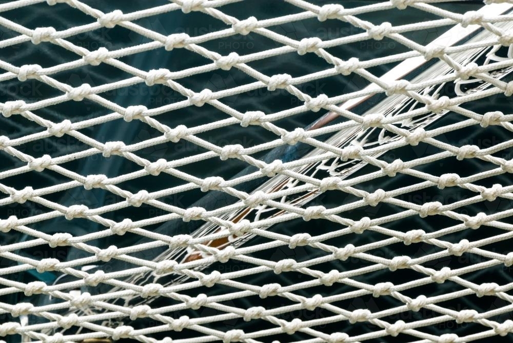 Close up view of netting used for swimming on a yacht - Australian Stock Image