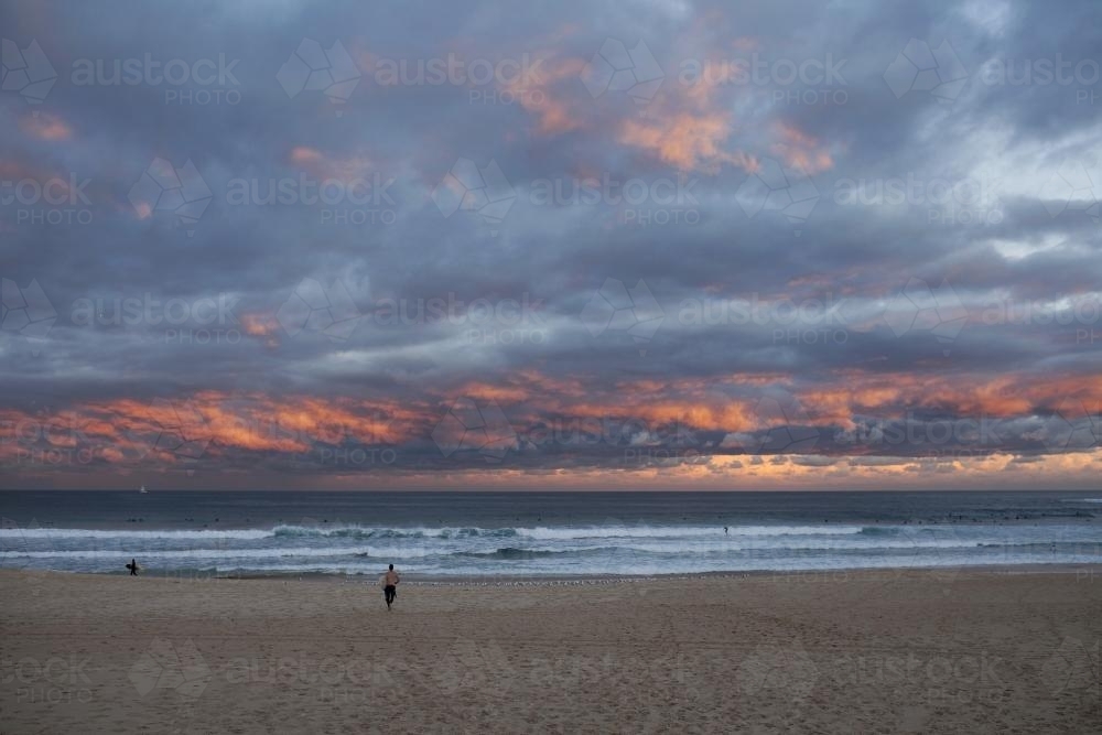 Clouds over Bondi Beach at sunset - Australian Stock Image