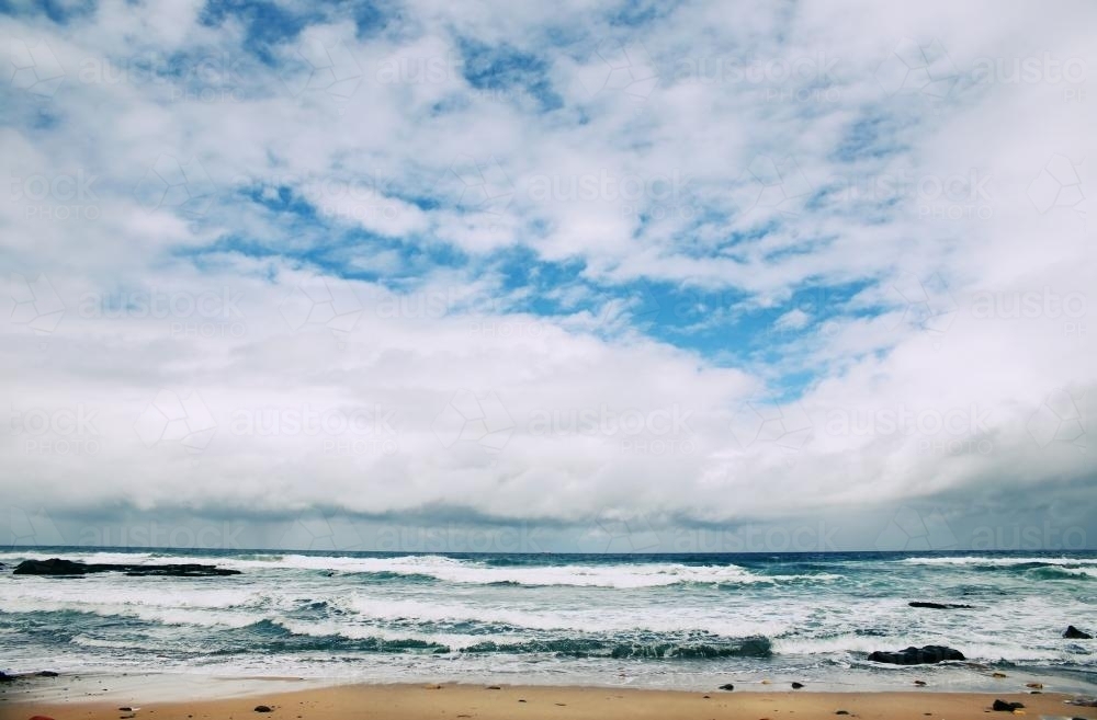 Cloudy Beach - Australian Stock Image