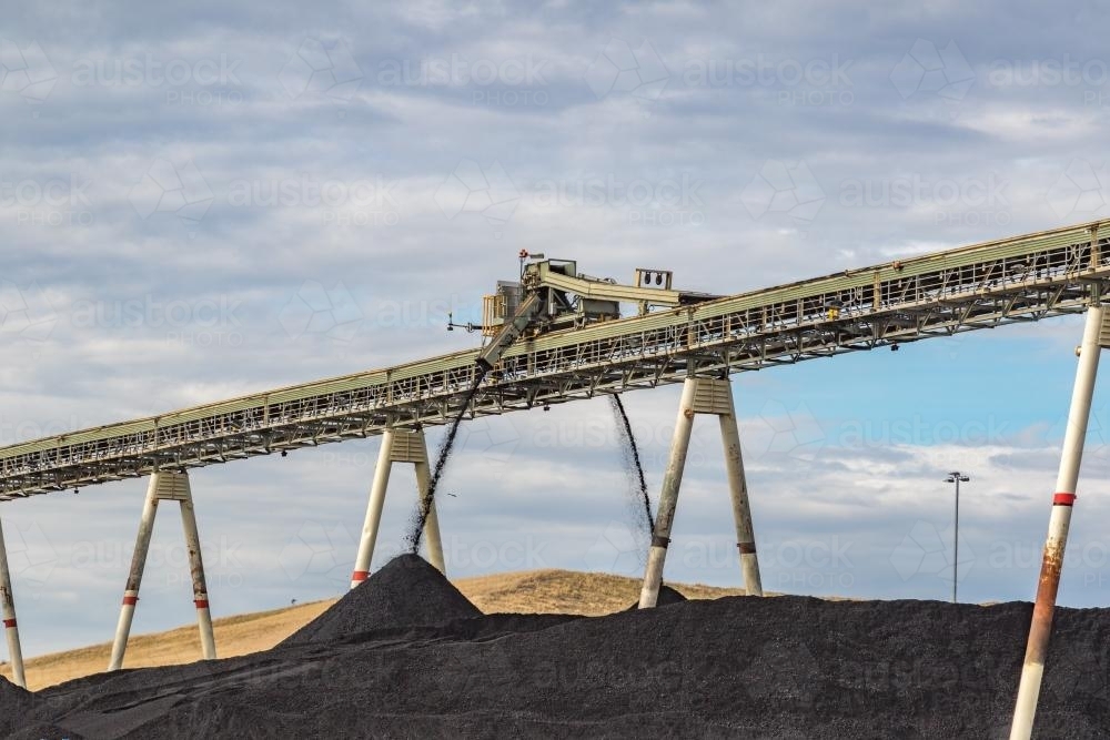 Coal Mine conveyor and stockpile - Australian Stock Image