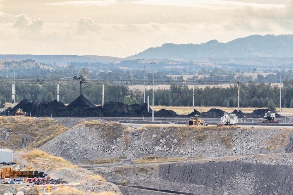 Coal Mine conveyor and stockpile - Australian Stock Image