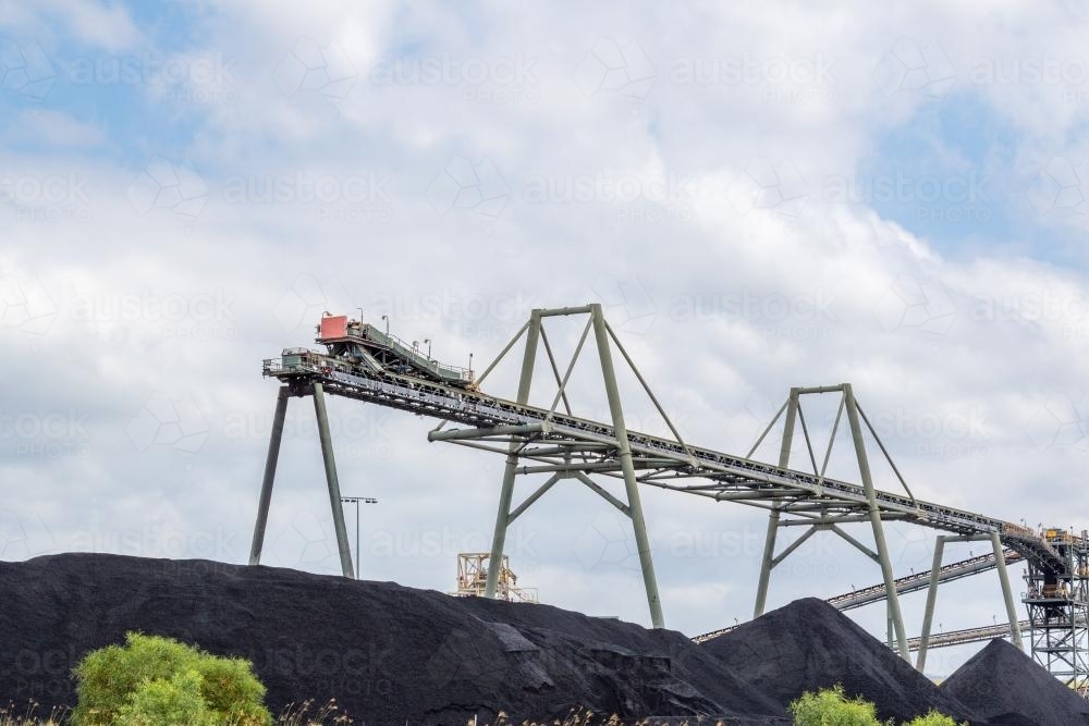 Coal mining conveyor and stockpile - Australian Stock Image
