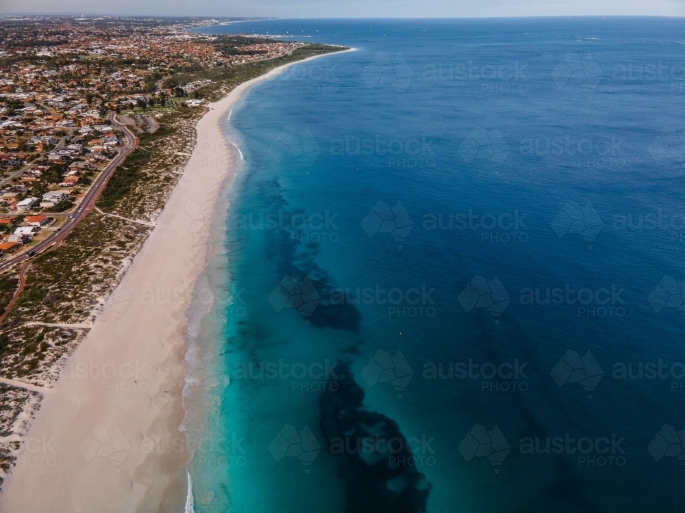 coastal aerial view of Mullaloo Beach, Perth - Australian Stock Image