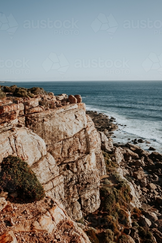 Coastal cliff in sunlight - Australian Stock Image
