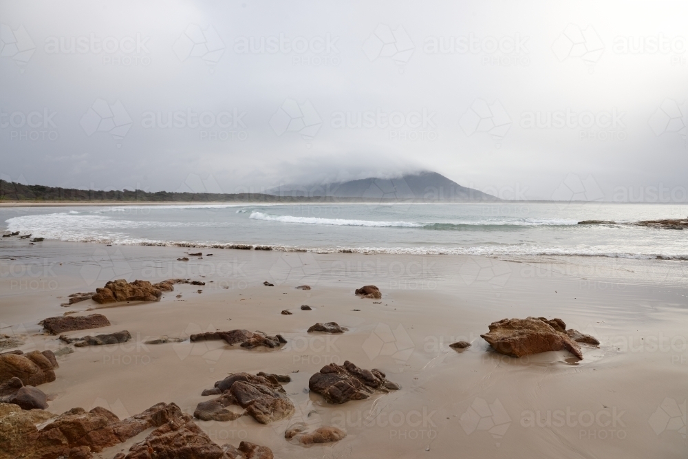 Coastal landscape overcast morning - Australian Stock Image