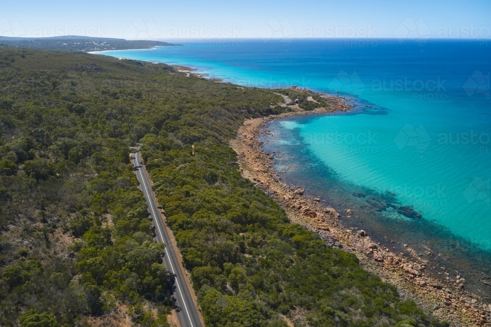 Coastal road to Point Picquet and Eagle Bay in South West Western Australia - Australian Stock Image