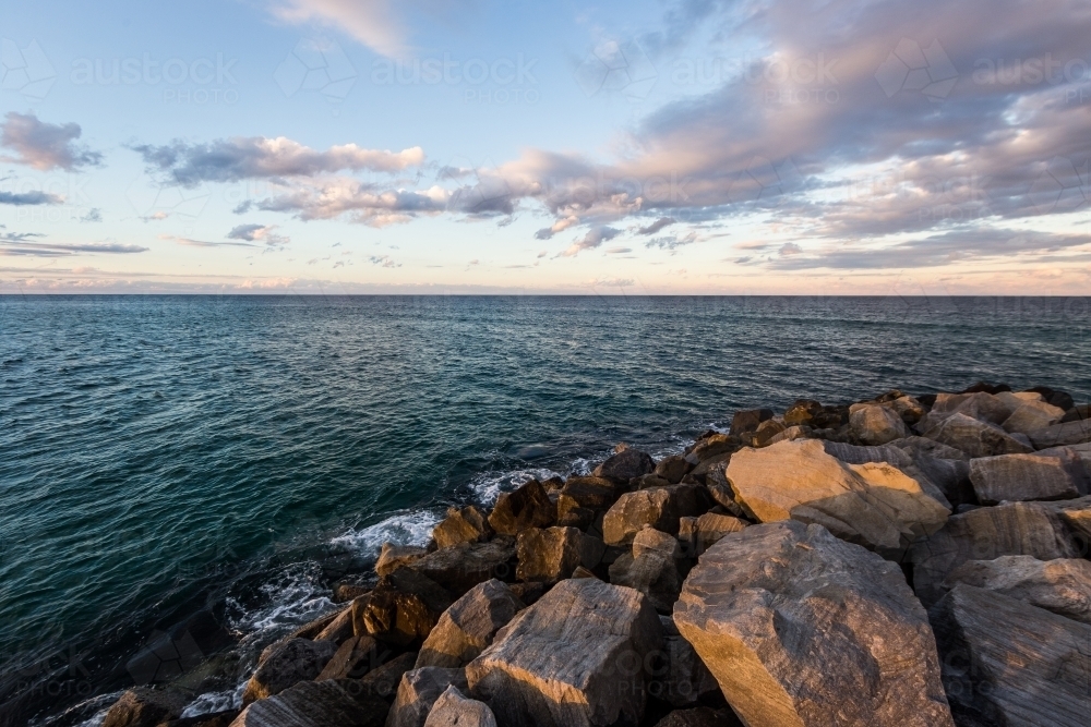 coastal rock wall - Australian Stock Image