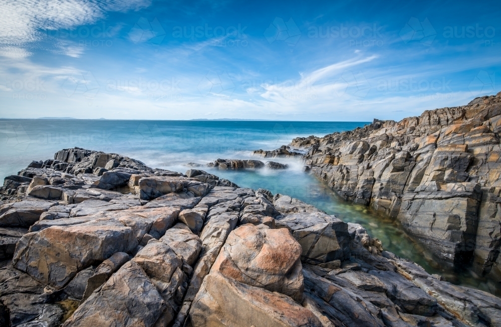 Coastal rocks and ocean - Australian Stock Image