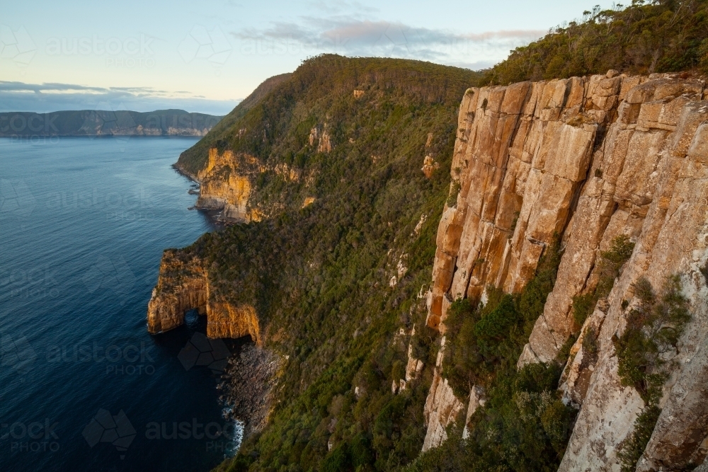 Coastline near Cape Huay - Tasman National Park - Tasmania - Australian Stock Image