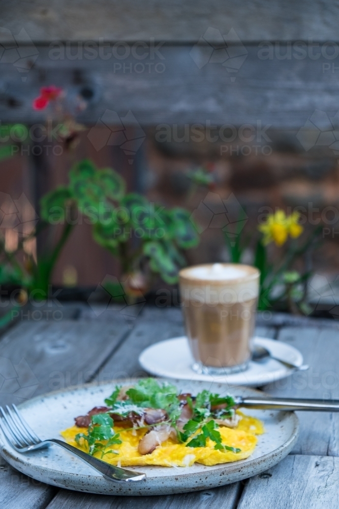 Coffee and eggs to start the day - Australian Stock Image