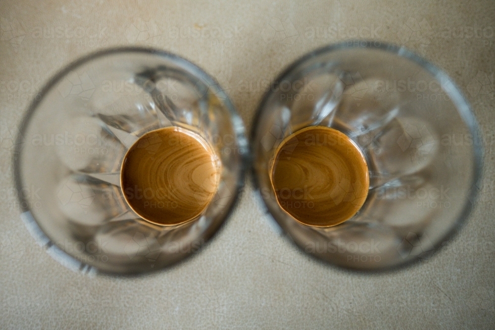 Coffee latte glasses identical - Australian Stock Image