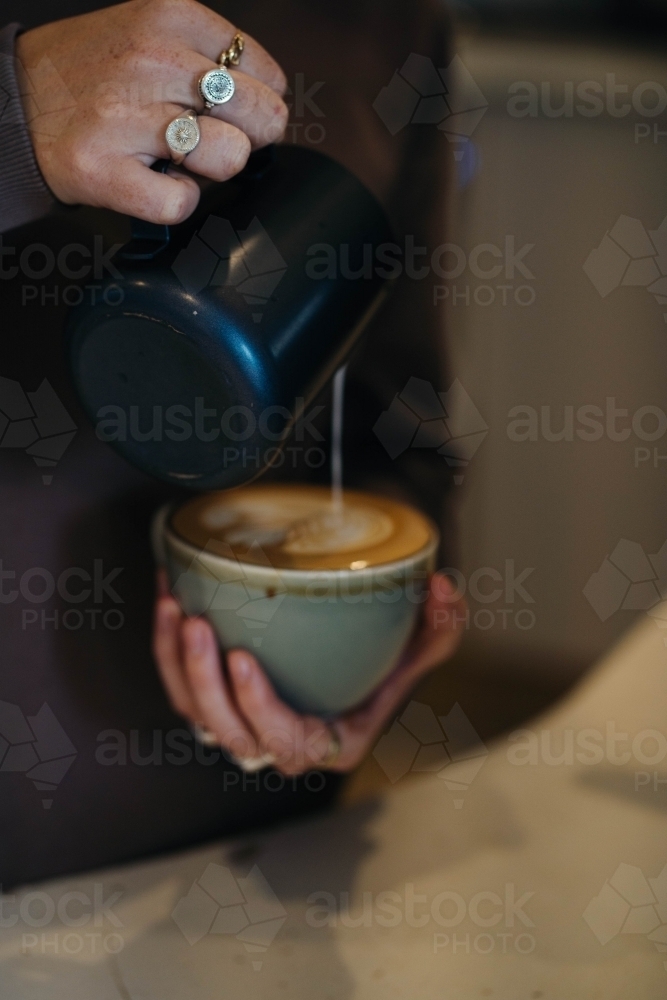 coffee pour - Australian Stock Image