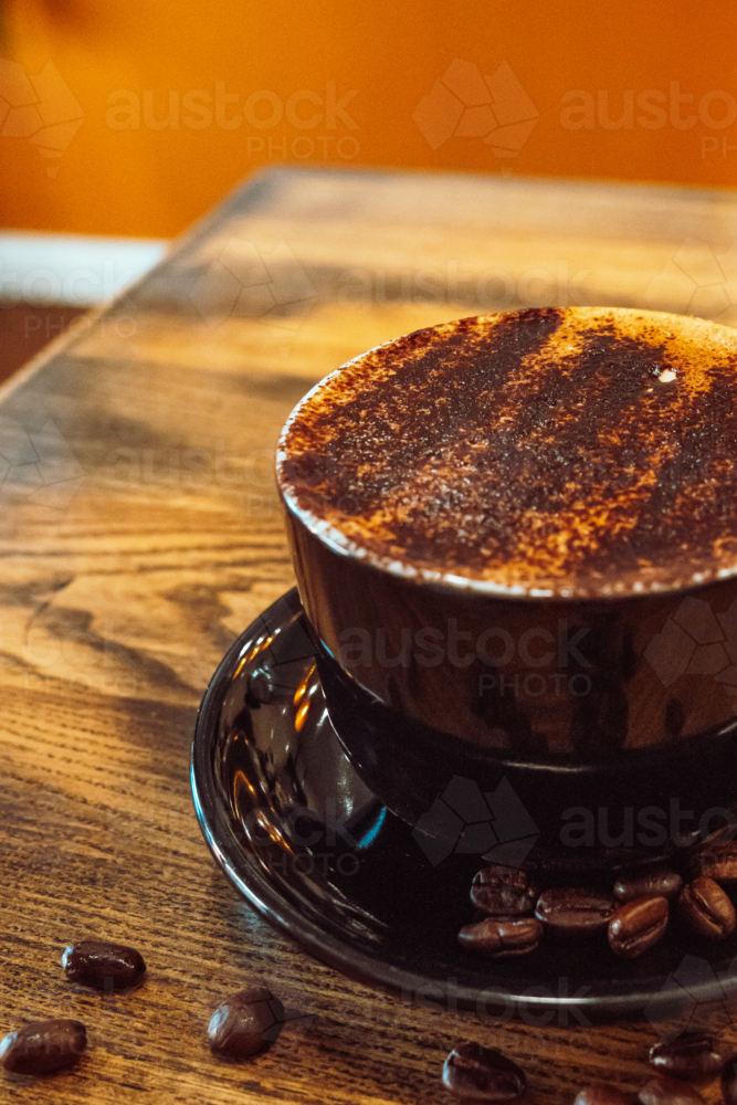 Coffee with Coffee beans - Australian Stock Image