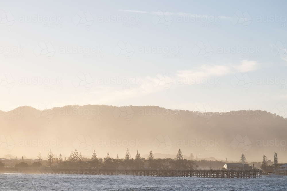 Coffs Harbour shoreline with jetty - Australian Stock Image
