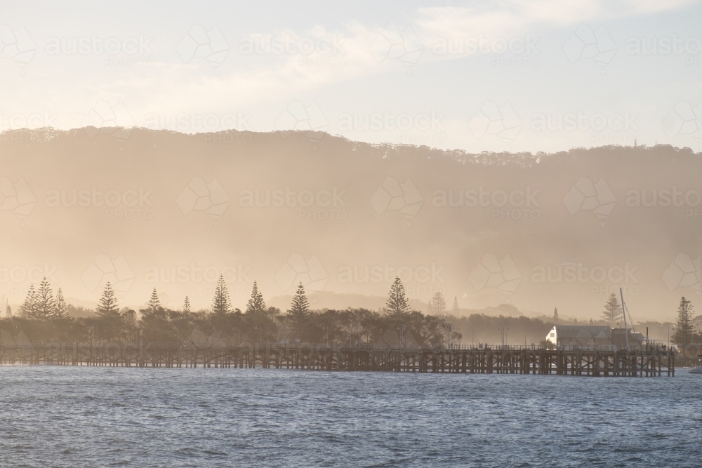 Coffs Harbour shoreline with jetty - Australian Stock Image