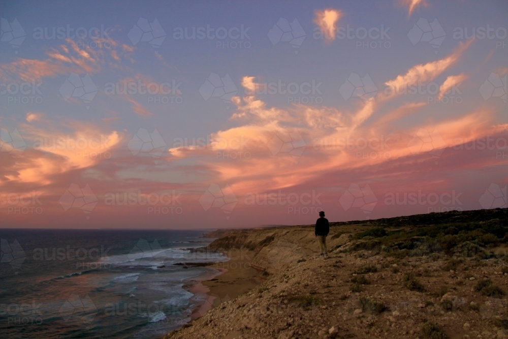 Colour in the Clouds at Sunset - Australian Stock Image