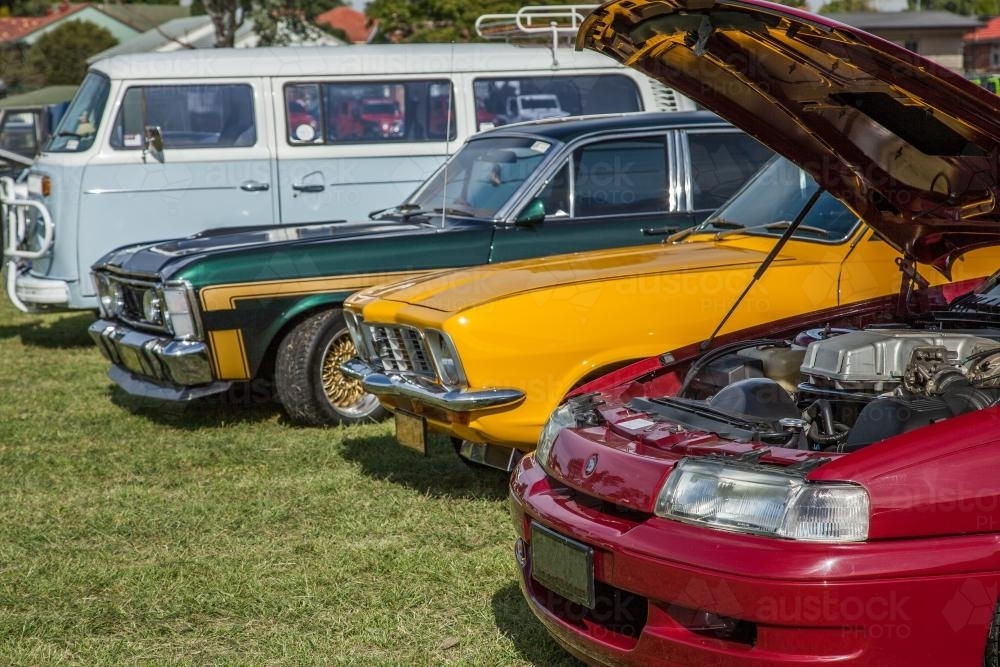 Colourful cars on display at autofest - Australian Stock Image