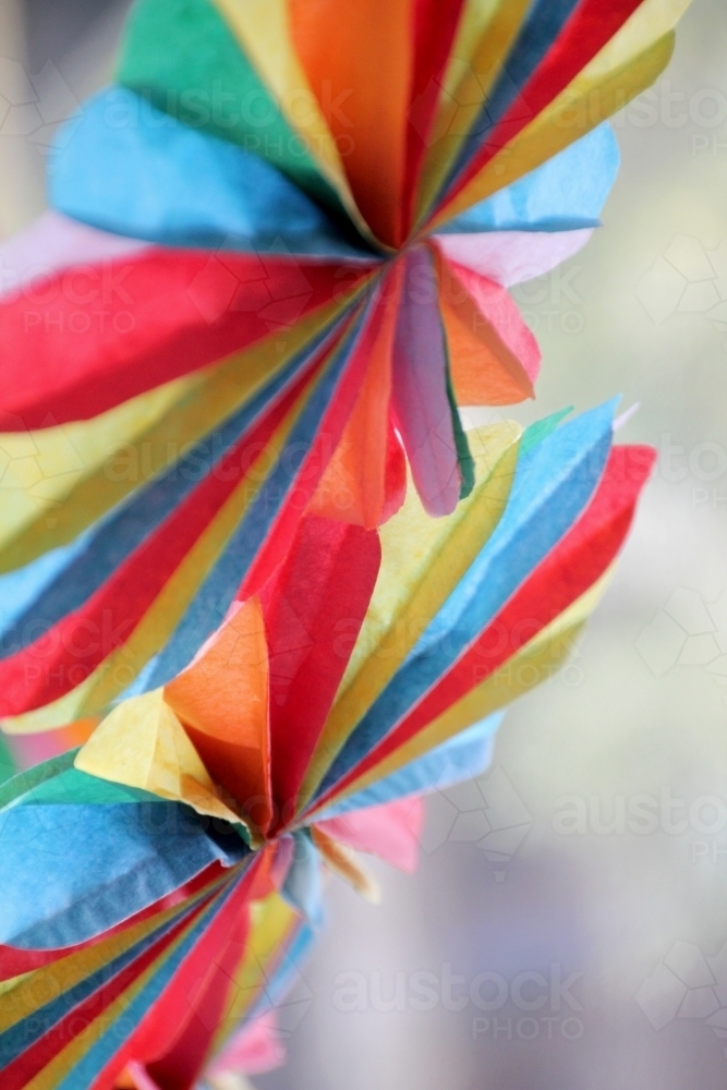 Colourful paper decorations - Australian Stock Image