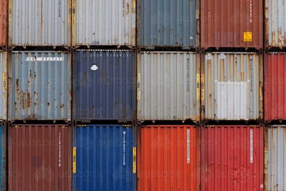 Colourful shipping containers - Australian Stock Image