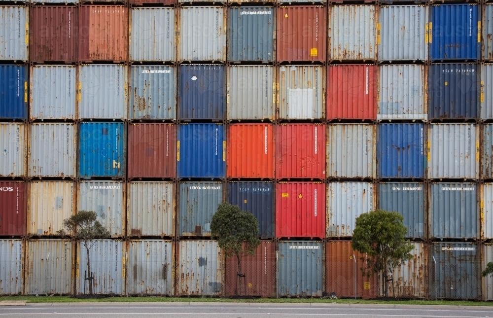 Colourful shipping containers - Australian Stock Image