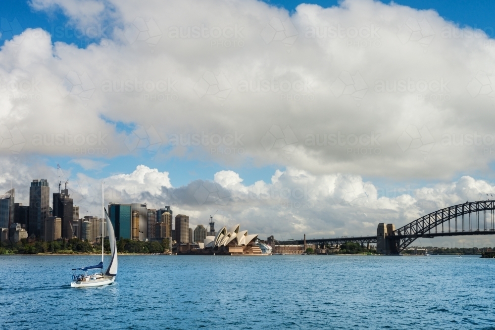 coming into Circular Quay by ferry - Australian Stock Image