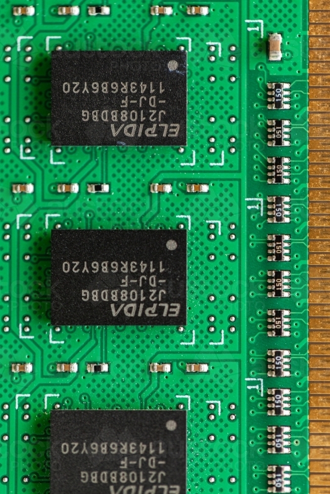 Computer RAM chip - Australian Stock Image