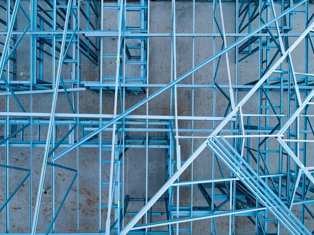 Image Of Concrete Slab Metal Framework Of Residential House Under Construction Austockphoto