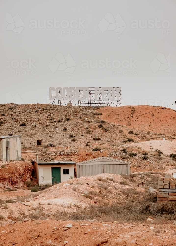 Image of Coober pedy sign Austockphoto
