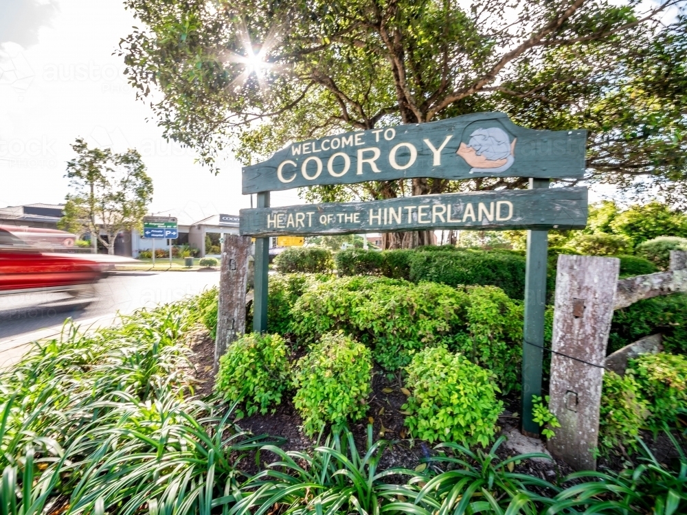 Cooroy, town sign - Australian Stock Image