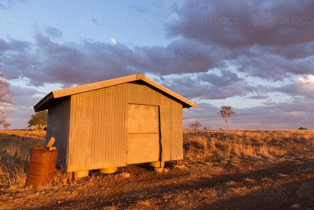 Corrugated iron Farm shed - Australian Stock Image