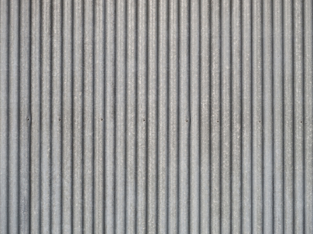 Corrugated Iron on the side of a shed - Australian Stock Image