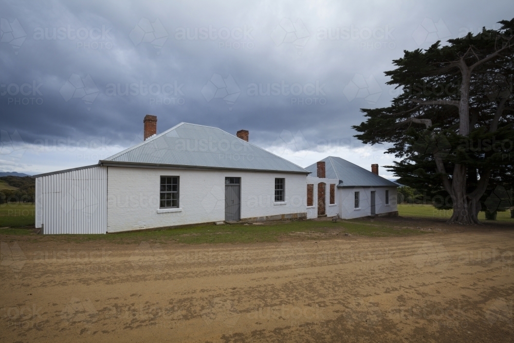 Cottages in Darlington township (c.1849) - Maria Island National Park - Tasmania - Australia - Australian Stock Image