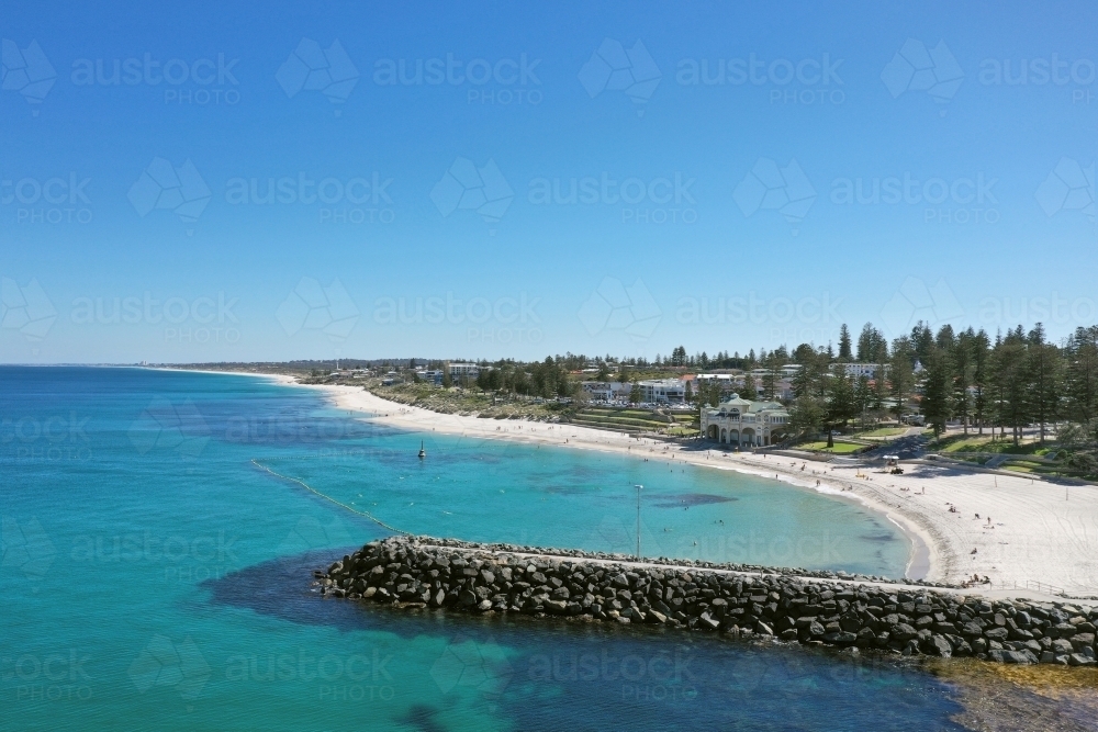 Cottesloe Beach in the early morning on a clear day in summer. - Australian Stock Image